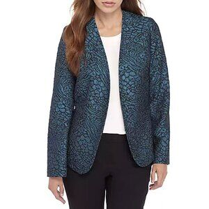 Kasper Women's Metallic Jacquard Animal Print Jacket - Size 4 - NWT